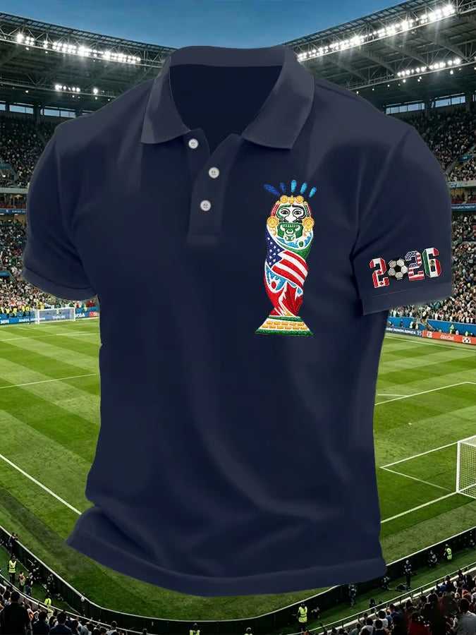 Football Trophy Men Retro Polo, V-Neck T-Shirts, Football Lover We Are 26 Soccer Shirt