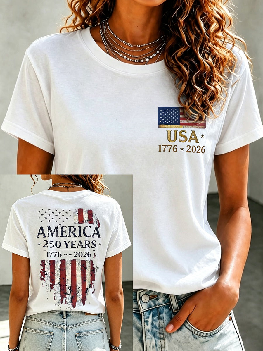 America 250 Years Distressed Flag T-Shirt, Patriotic Shirt, Veterans Day Shirt