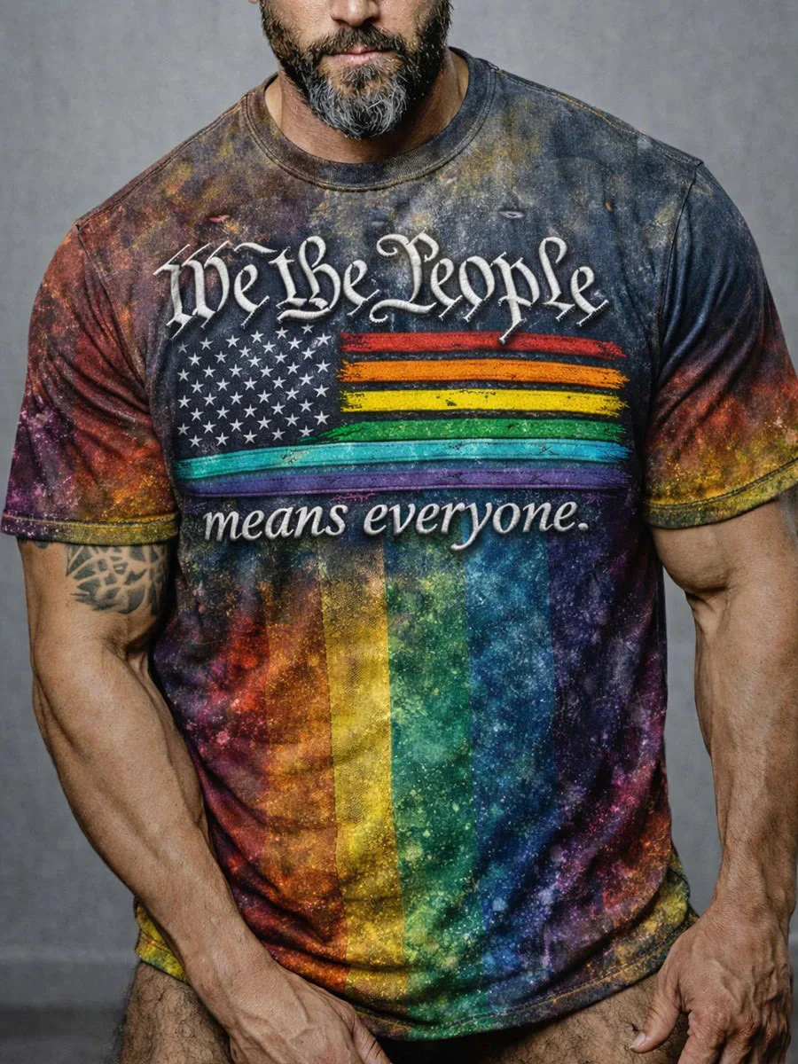 We The People Means Everyone Gay Pride Flag LGBTQIA Clothing Unisex T-shirt Gay Pride Apparel
