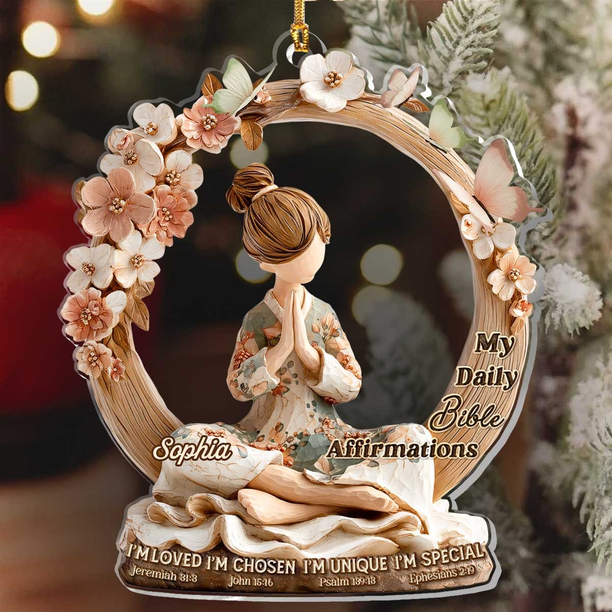 My Daily Bible Affirmations Ornament, Christian Spiritual Gifts, Christian Christmas Decorations, Catholic Gift