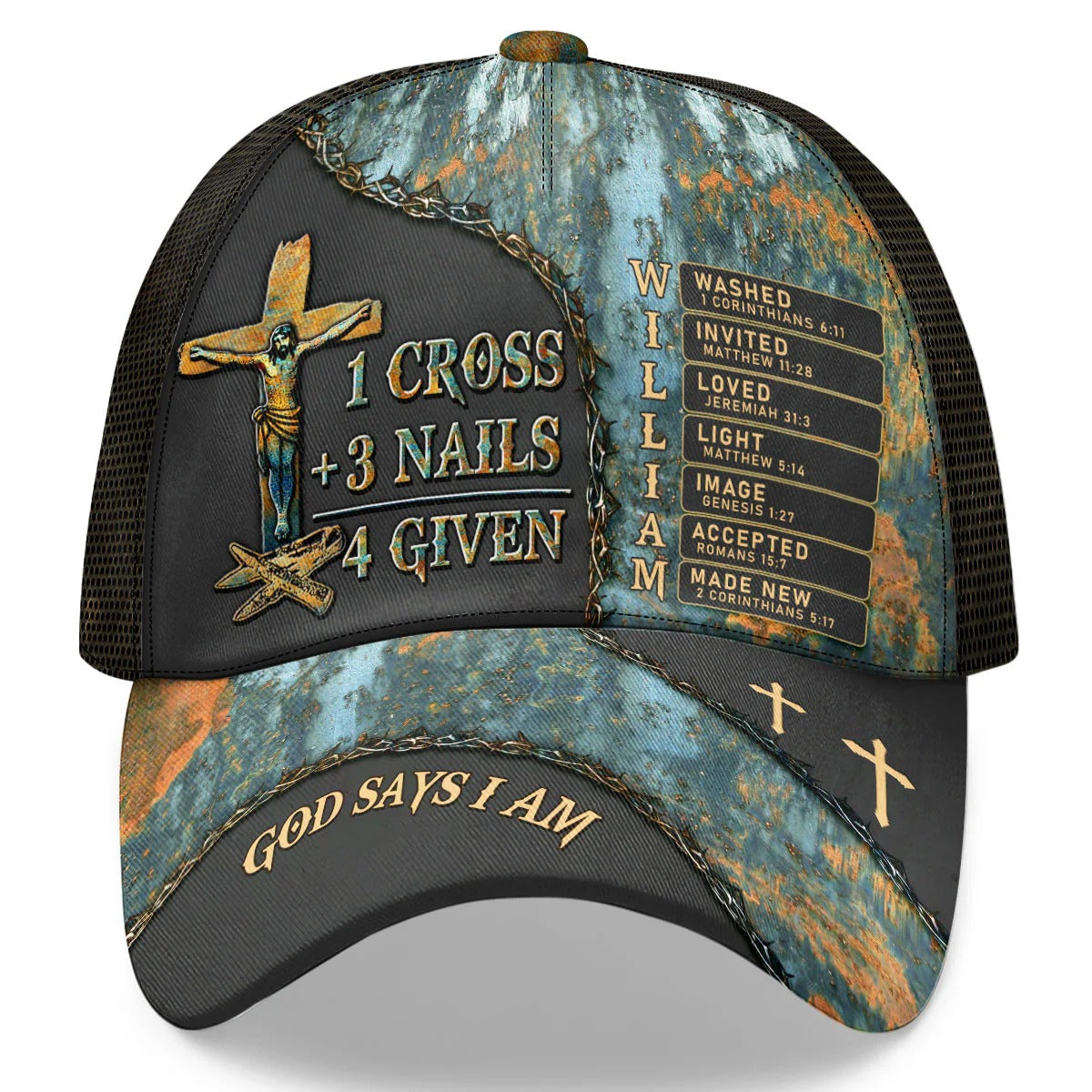 1 Cross 3 Nails 4 Given Classic Cap, Christian Baseball Cap, Christian Gifts For Men, Cap For Men, Unique Mens Hats