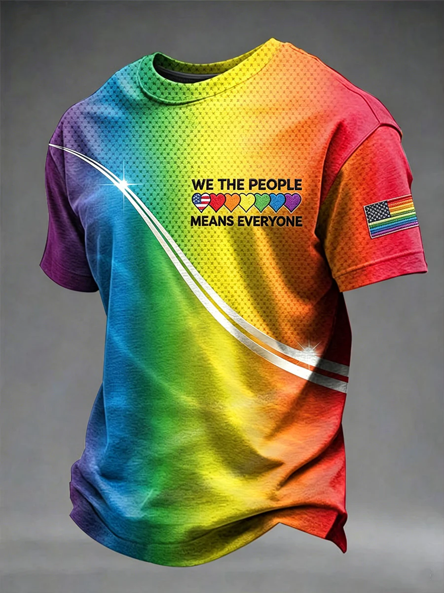 Pride Month We The People US Pride Flag Shirt LGBTQIA Clothing Unisex Shirt Gay Pride Apparel