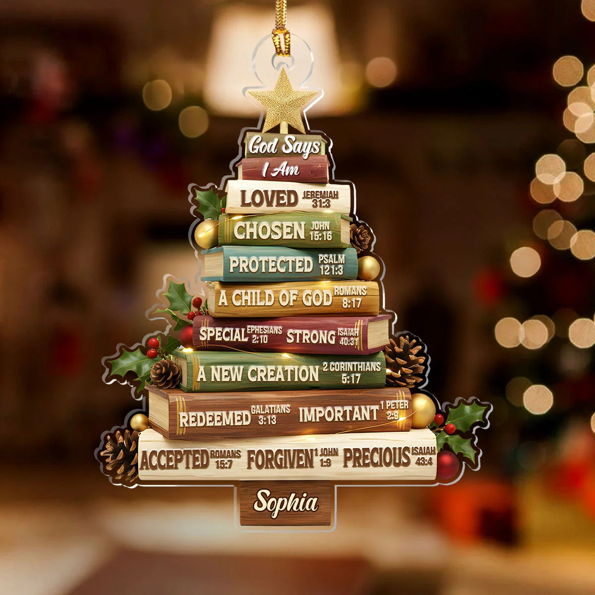 God Says I Am Tree Ornament, Christian Spiritual Gifts, Christian Christmas Decorations, Catholic Gift