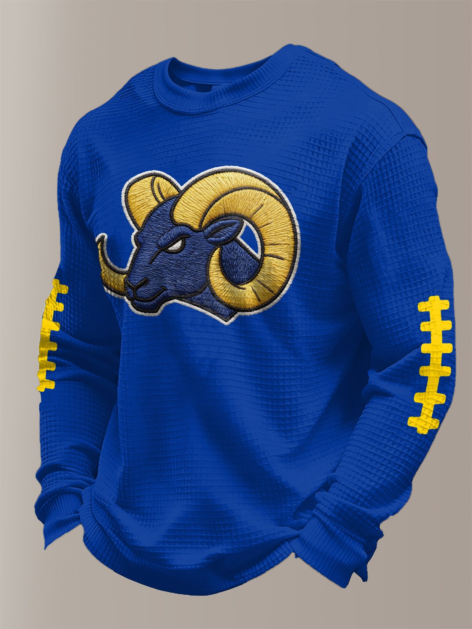 Ram's Head Football American Football Team Long Sleeve Football Shirt, Football Fans Printed Shirt
