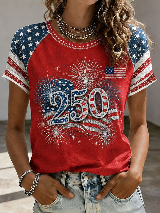 America 250th Anniversary Stars Flag T-Shirt, Patriotic Shirt, 4th Of July Shirt