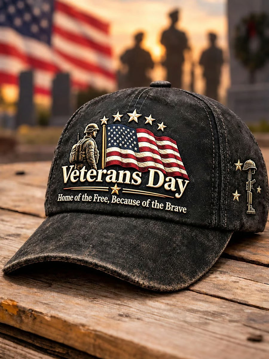 Veterans Day Soldier Flag Baseball Cap, USA Patriotic Hat, Military Hats For Men