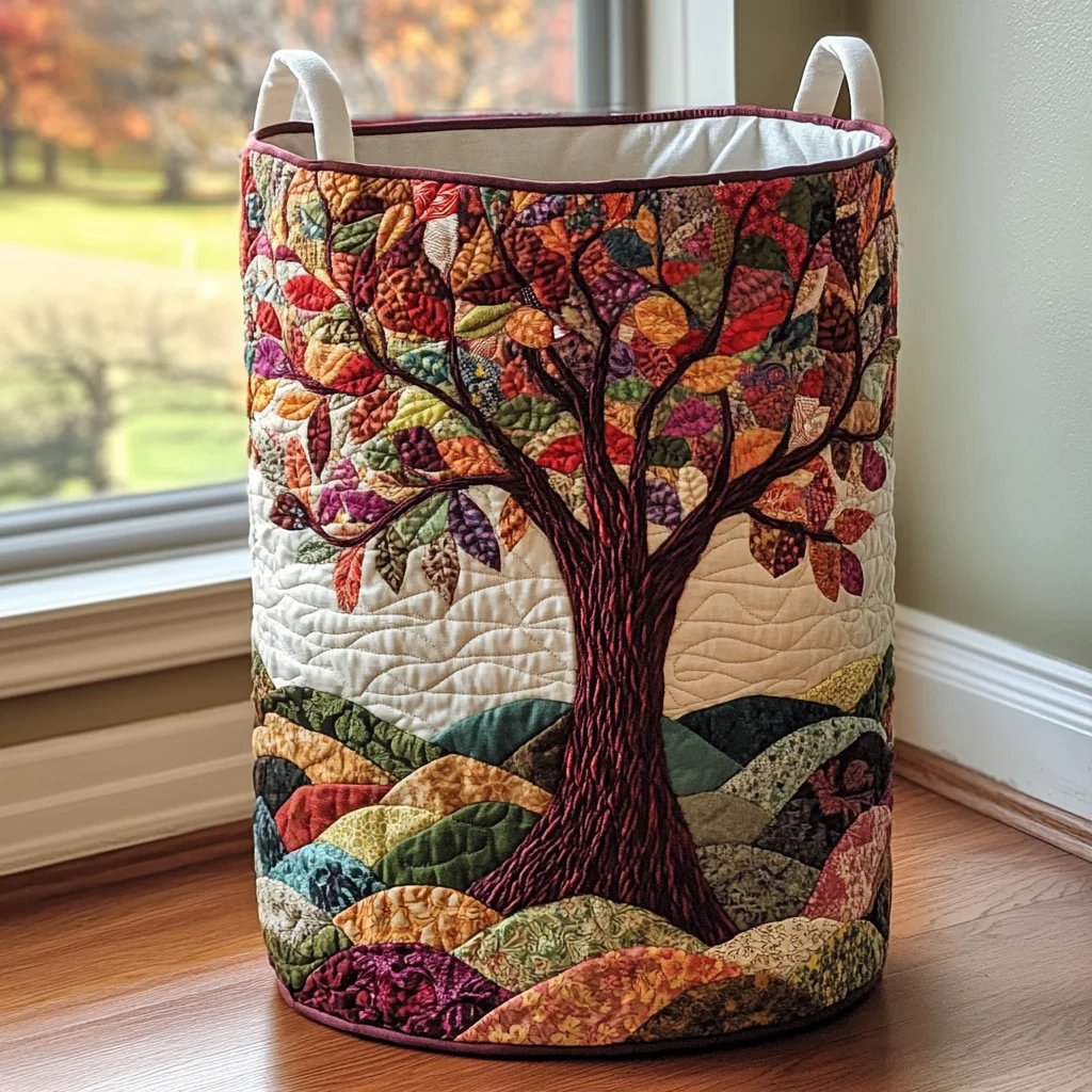 Forest Spirit Quilted Laundry Basket Laundry Gifts, Housewarming Gift Ideas, Mother's Day Gifts