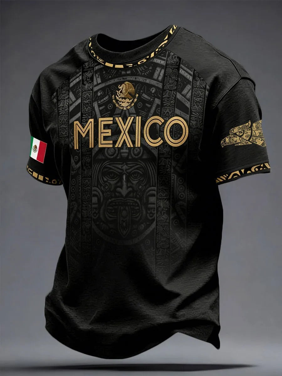 Mexico National Team Aztec Calendar Indigenous Heritage T-Shirt, Soccer Champion Gameday Shirts