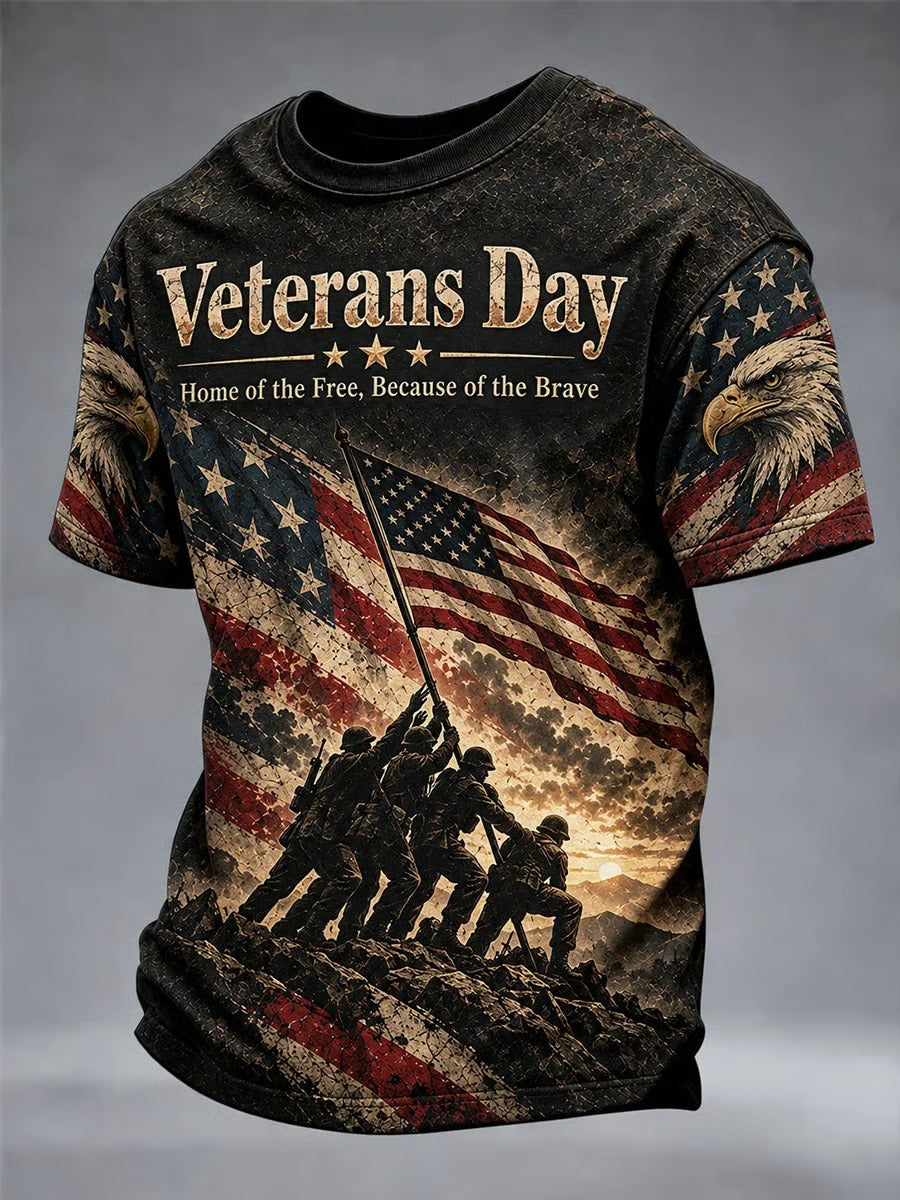 Veterans Day Soldiers Flag T-Shirt, American Flag T-Shirt, Mens Patriotic Shirt