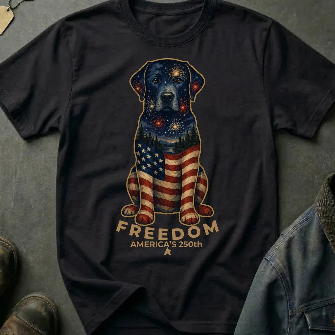 Labrador Retriever-Face of Freedom Shirt, America 250 Celebrations Shirt, Patriotic T-Shirt