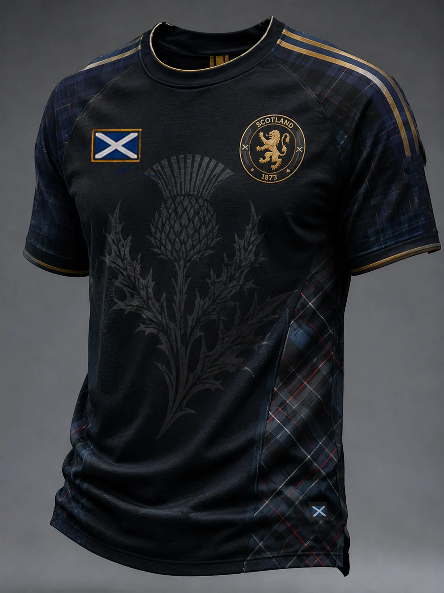 Scotland Thistle Tartan Soccer Jersey Shirt, FIFA World Cup 2026 Shirt, Soccer Fan Gear