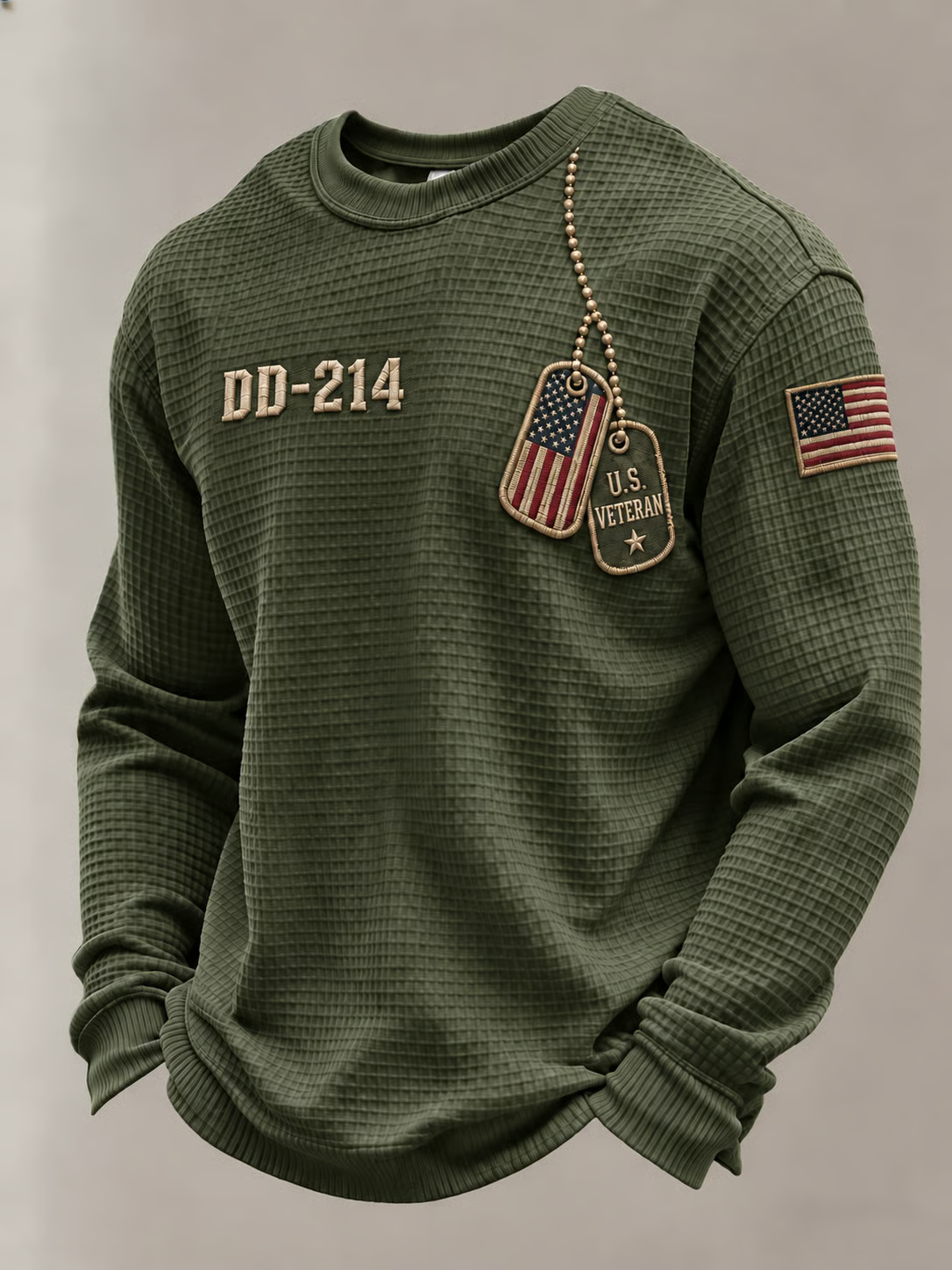 DD-214 Dog Tags Long Sleeve T-Shirt, Veterans Day Shirt, American Flag Shirt