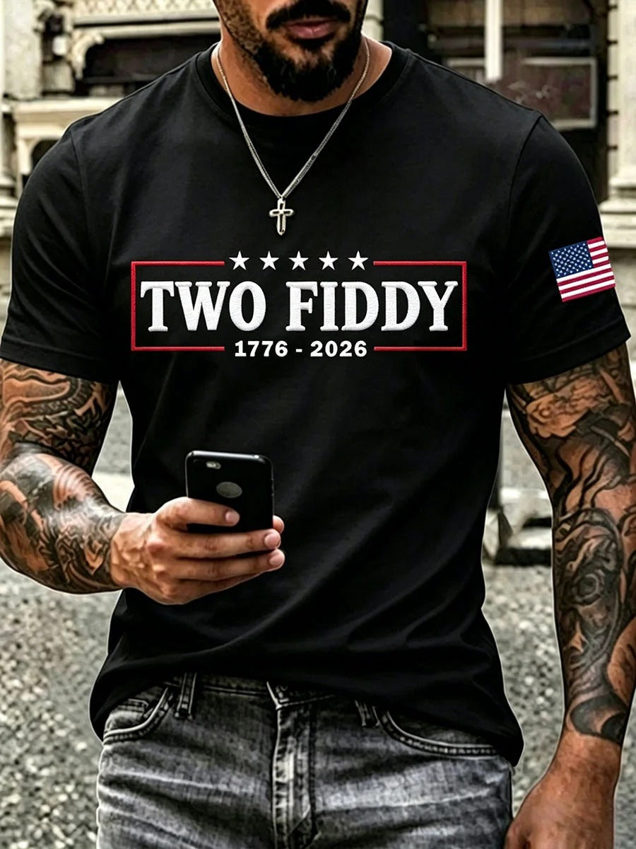 Two Fiddy American Pride T-Shirt, America 250 Shirt, USA Flag Shirt, Freedom Shirt