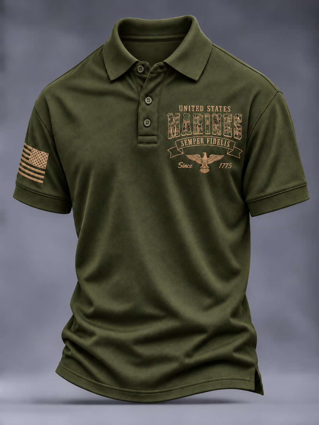 US Marines Semper Fidelis Polo Shirt, Veterans Day Shirt, Mens Military Shirt