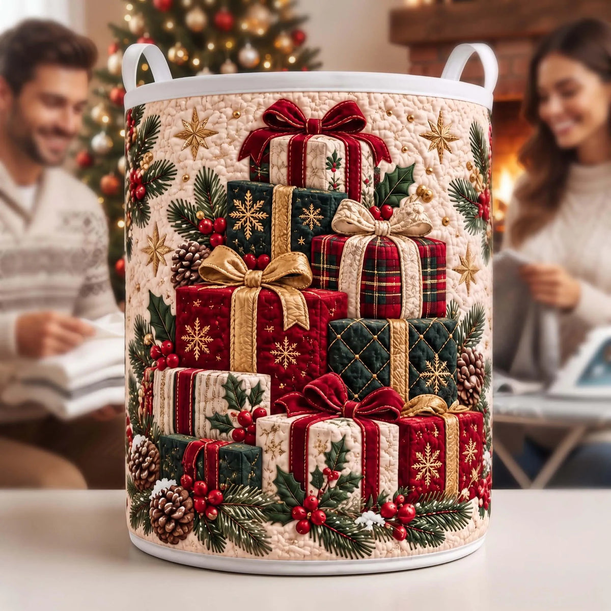 Christmas Gift Boxes Laundry Basket, Clothes Hamper, Christmas Gift For Mom