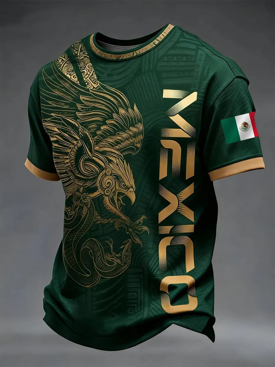 Mexico Gold Aztec Sun Stone T-Shirt, Soccer Champion Gameday Shirts, Soccer Fan Gift