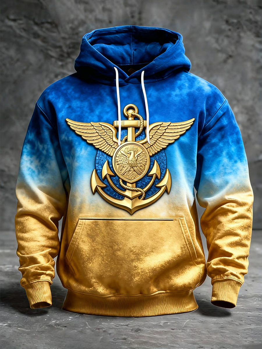 Men's Retro Patriotic 250th Anniversary Gradient Hoodie, Hooded Jumper 4th Of July Gift