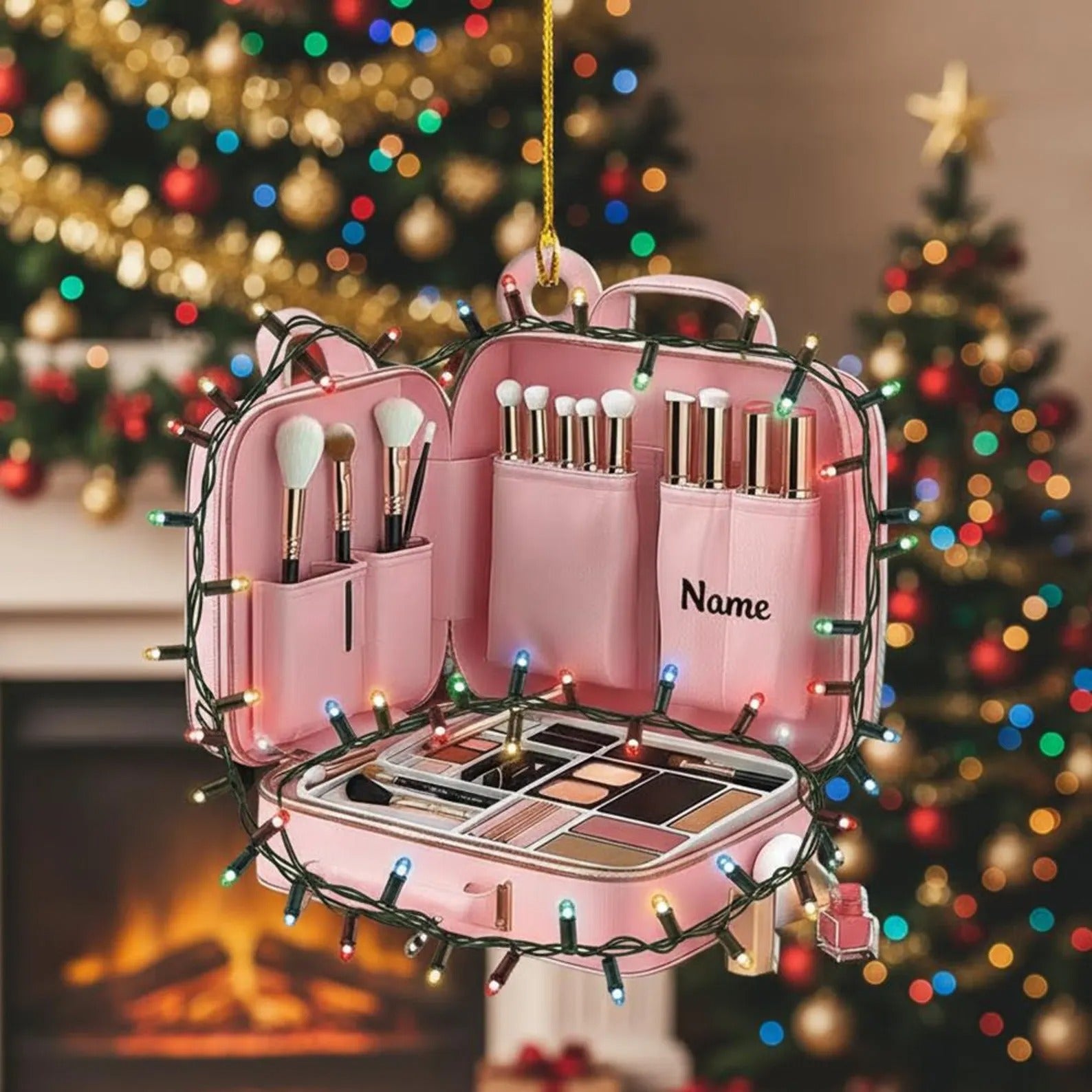 Custom Makeup Bag Ornament, Gifts For Makeup Lovers, Birthday Gift for Her, Makeup Lover Gifts