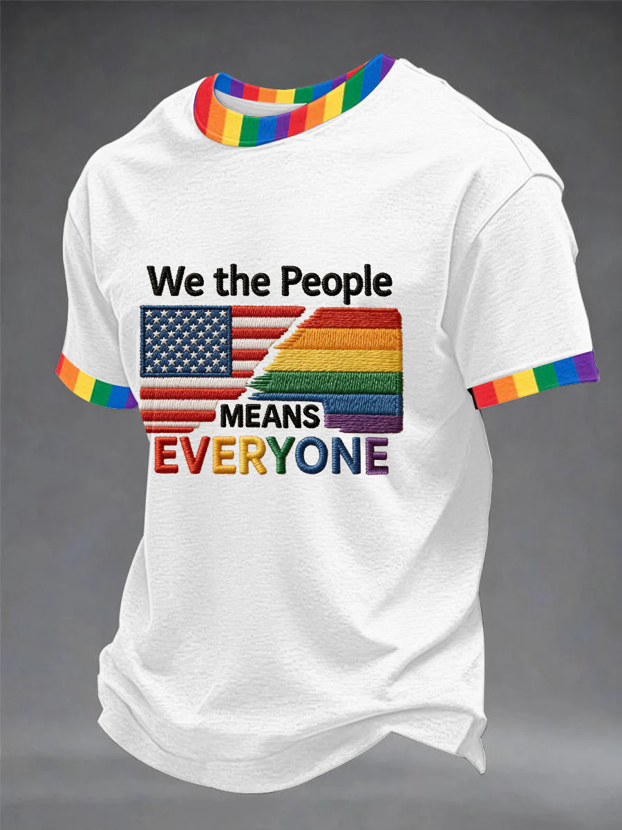 We The People US Pride Flag White Shirt LGBTQIA Clothing Unisex Shirt Gay Pride Apparel