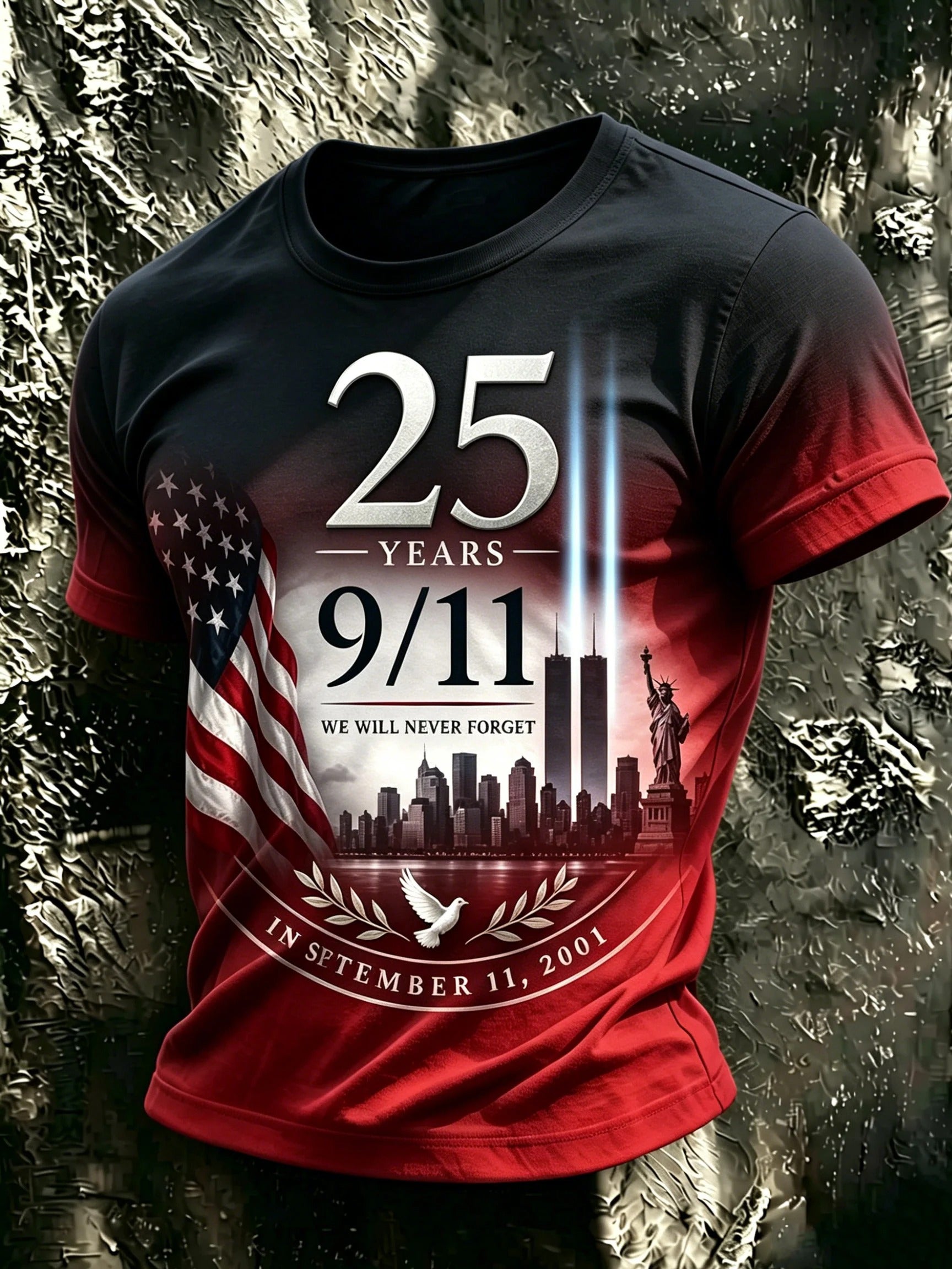 25 Years 9.11 We Will Never Forget Shirt, Graphic Tee For Men, September 11 Shirt