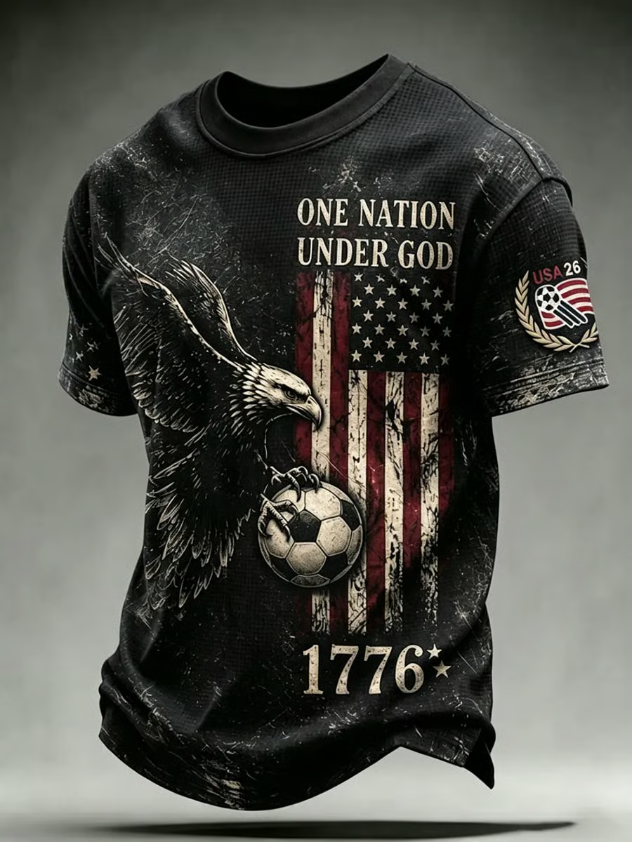 1776 Eagle Soccer Shirt, Patriotic USA Flag Design, American Soccer Shirt