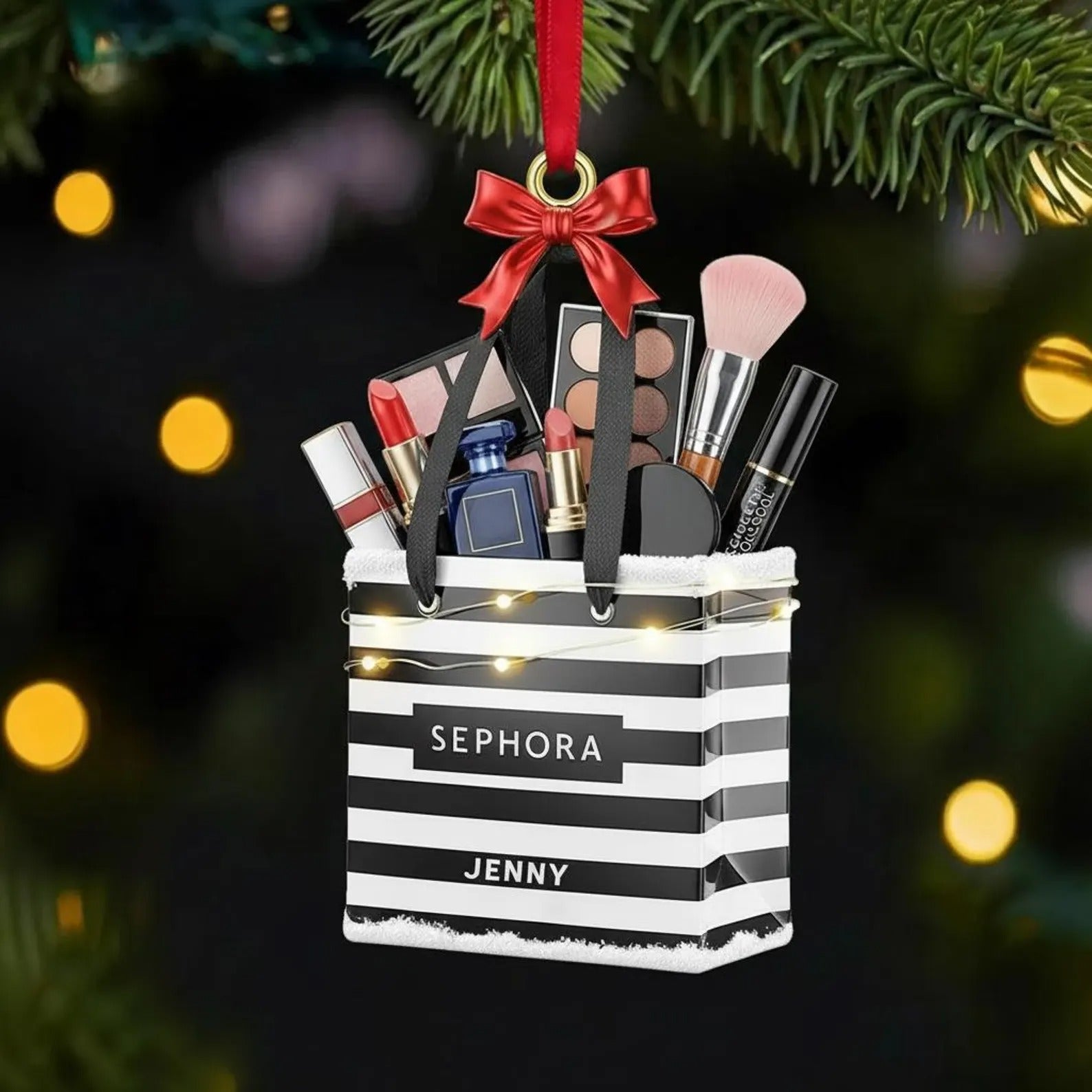 Custom Makeup Bag Ornament, Gifts For Makeup Lovers, Makeup Christmas Ornament, Makeup Lover Gift