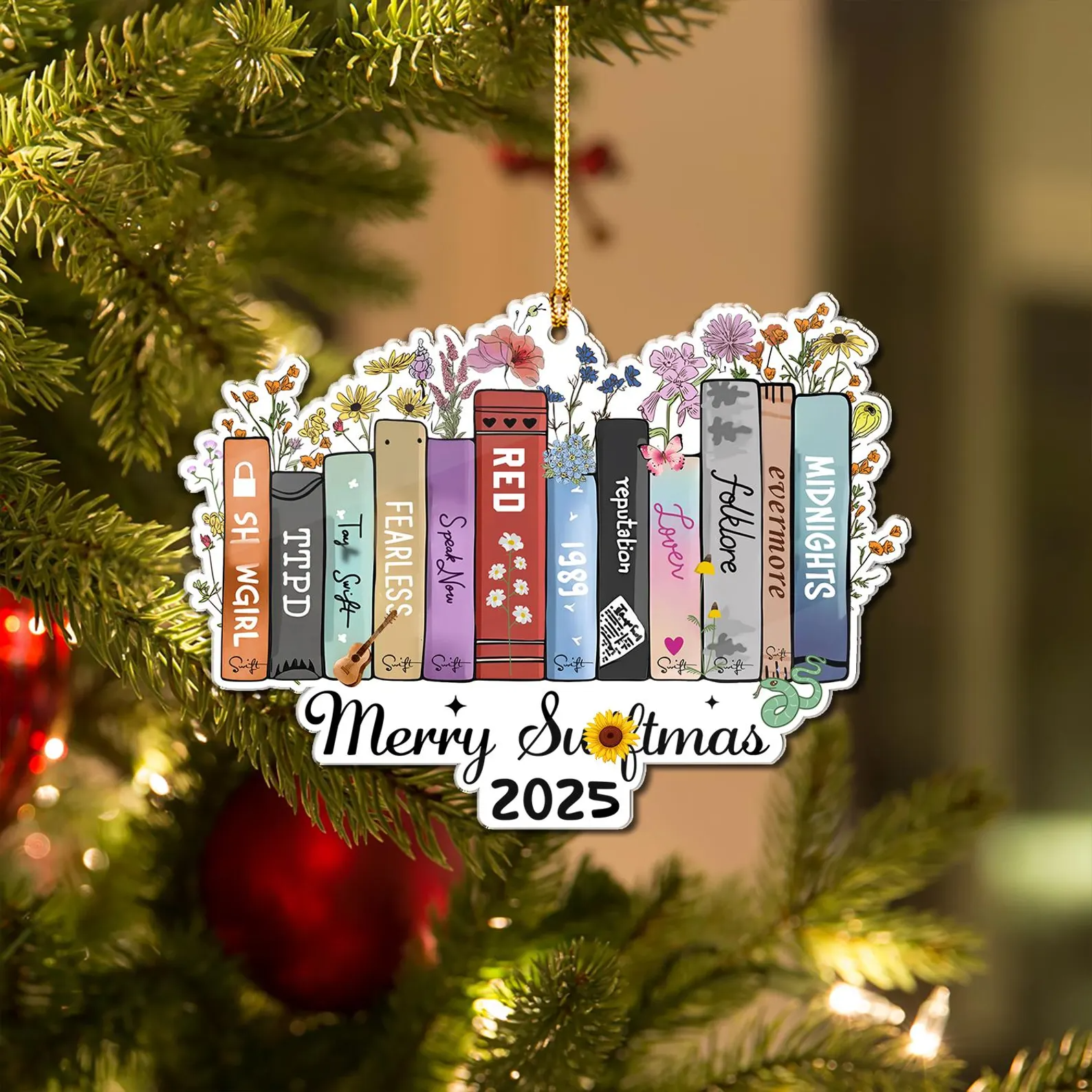 Showgirl Era Music Tour Book Ornament, Music Holiday Acrylic Ornament, Presents For Music Lovers