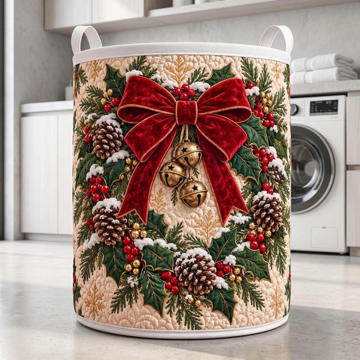 Christmas Nutcracker Drum Laundry Basket, Laundry Hamper, Christmas Gift For Mom