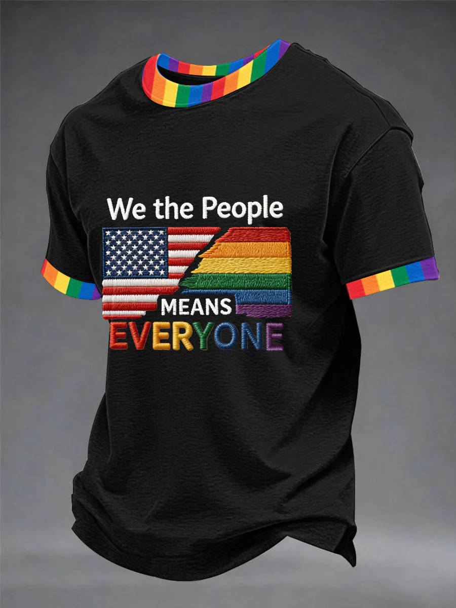 We The People US Pride Flag Black Shirt LGBTQIA Clothing Unisex Shirt Gay Pride Apparel