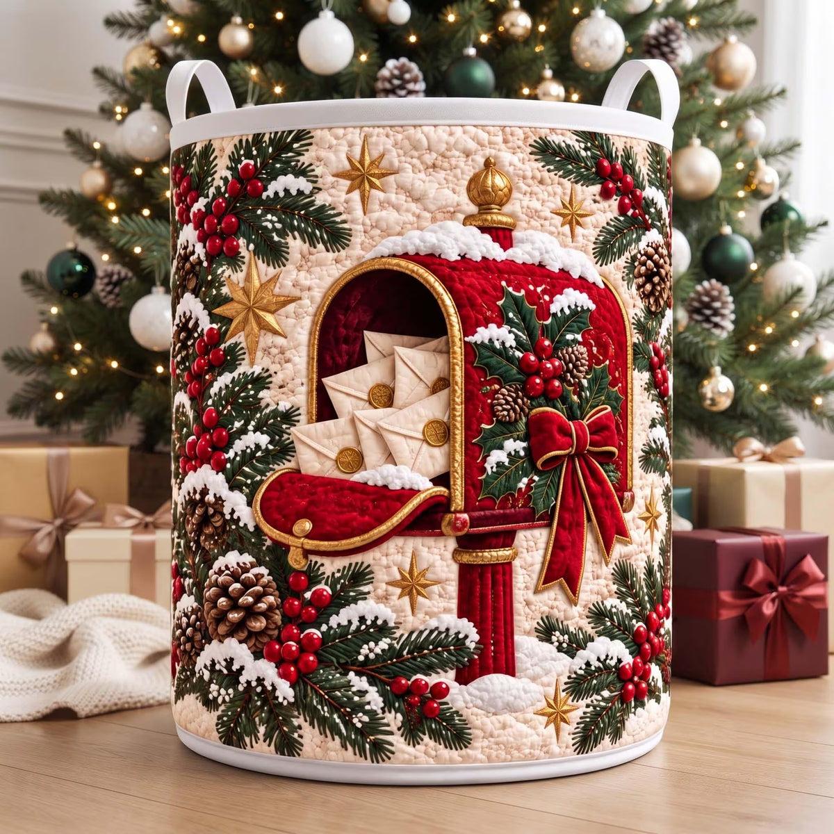 Christmas Mailbox Letters Laundry Basket, Clothes Hamper, Christmas Gift For Mom