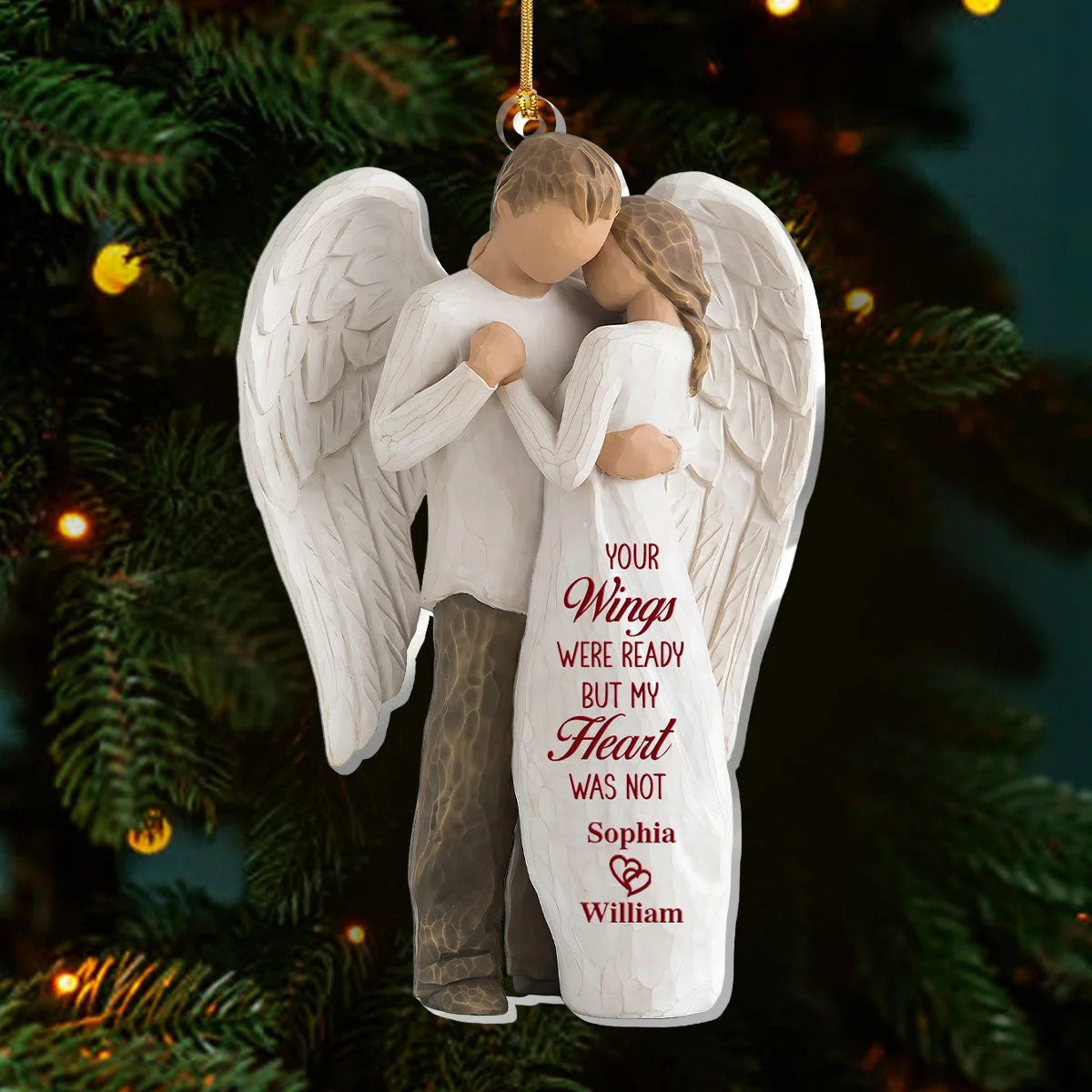 Personalized Memorial Christmas Ornament, Sympathy Gift For Loss, Acrylic Ornament
