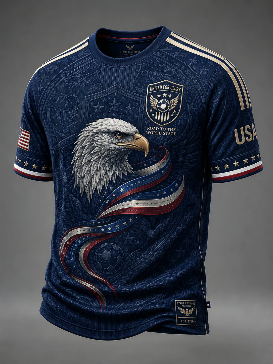Bald Eagle USA Soccer Shirt, Patriotic Football Team Jersey, World Cup 2026 Fan Shirt