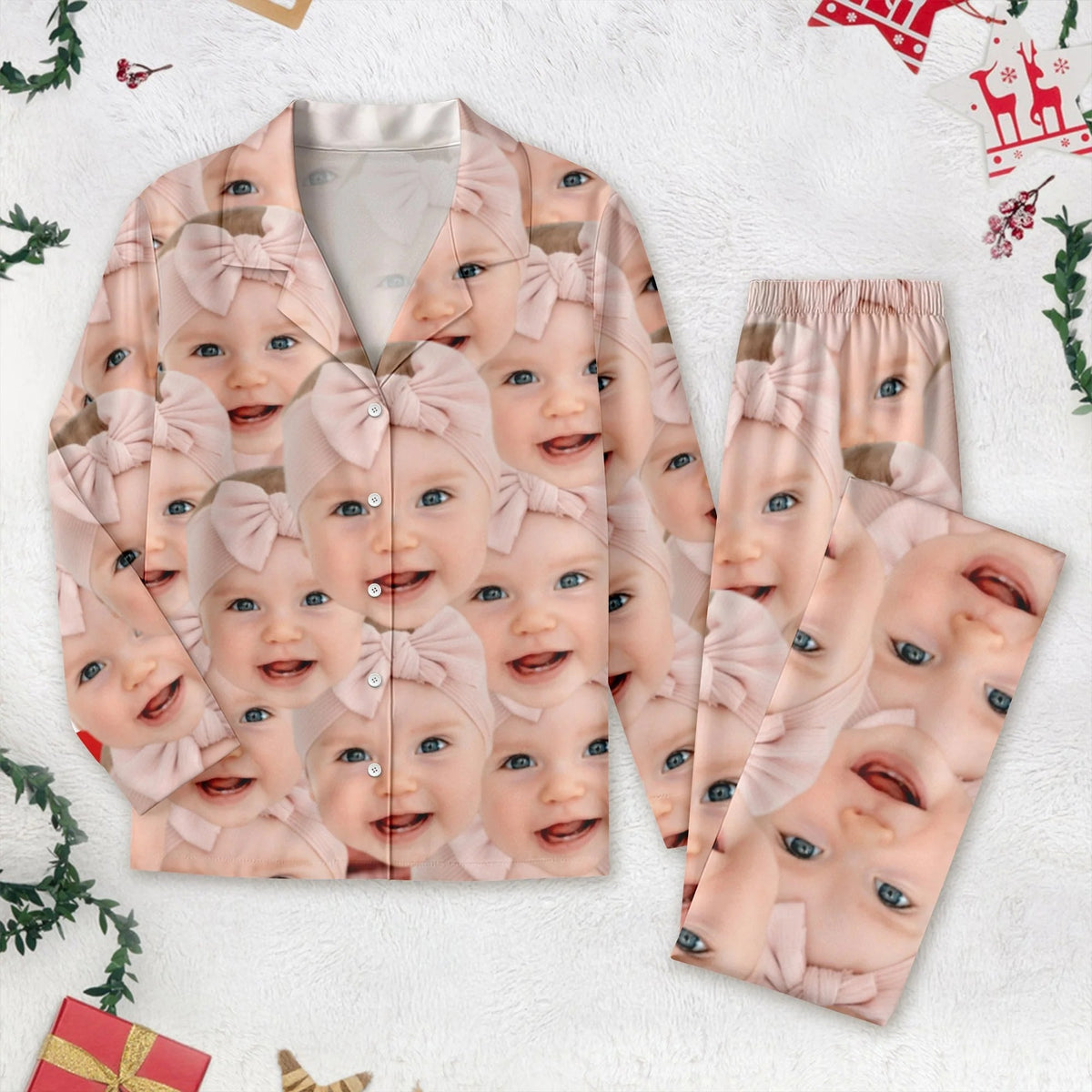 Custom Baby Face Photo Pajama Set, Personalized Pajamas, Funny Matching Pajamas