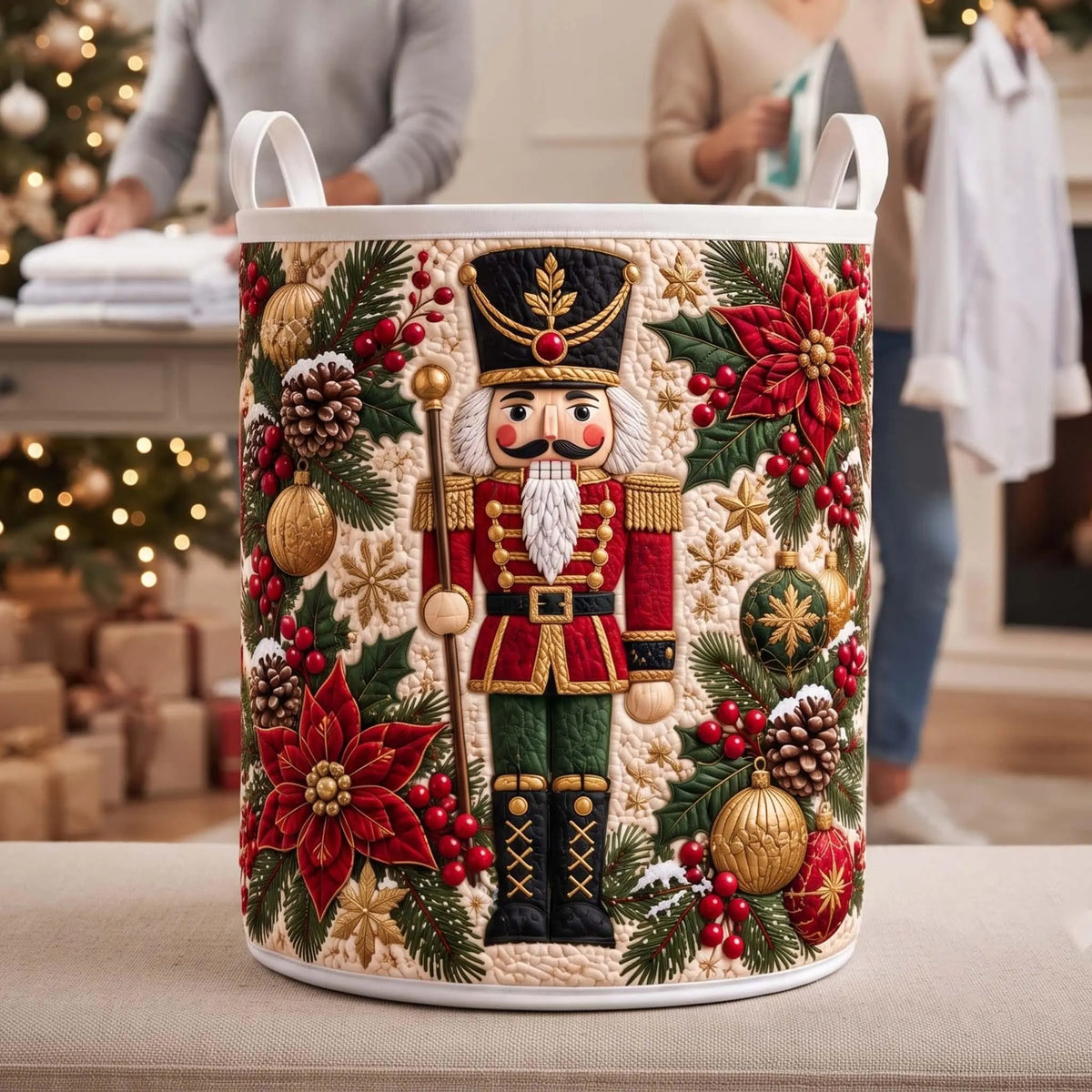 Christmas Nutcracker Soldier Laundry Basket, Laundry Hamper, Christmas Gift For Mom