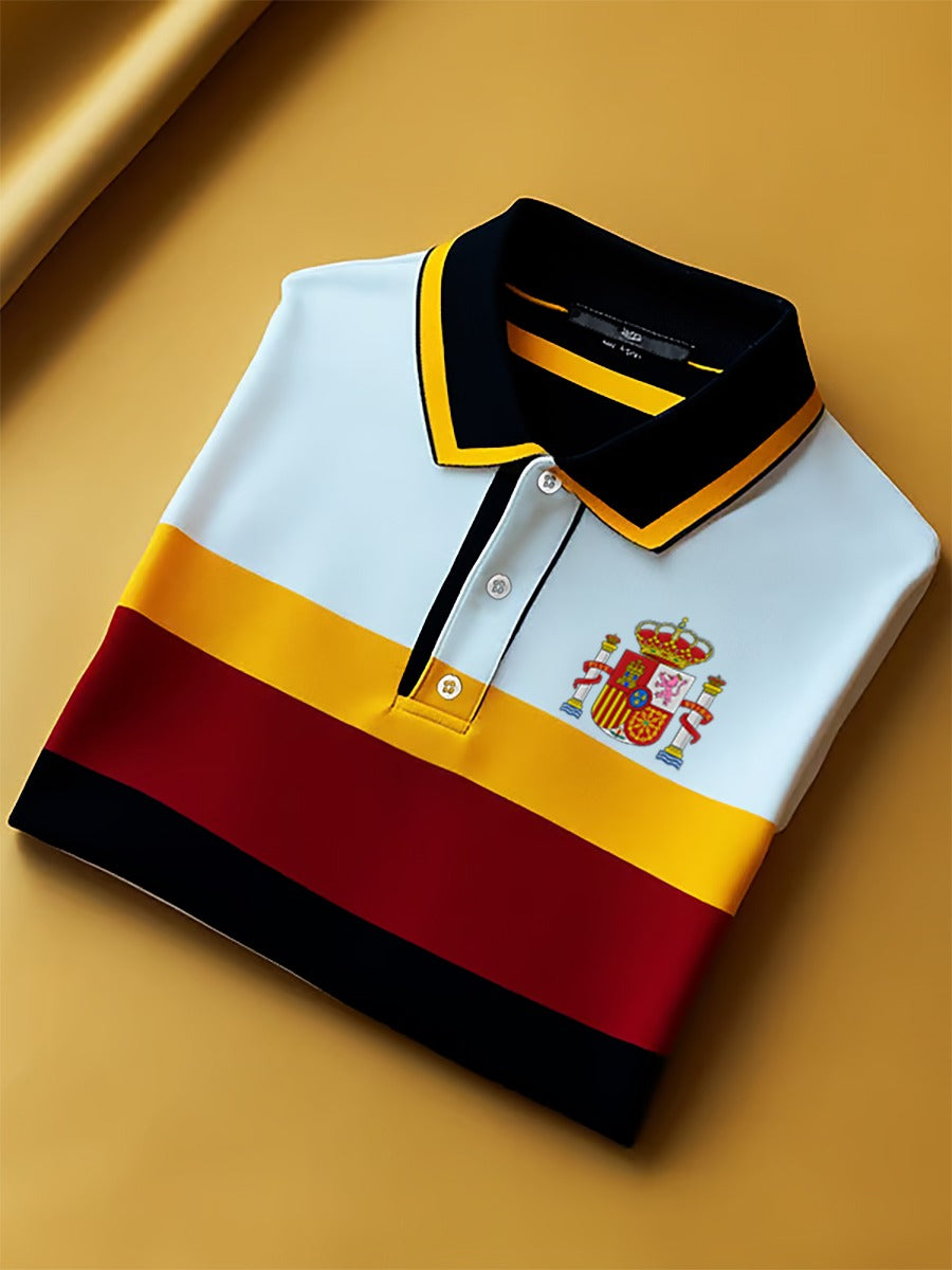 Spain Flag Polo Shirt, Soccer Champion Fan Shirt Gameday Shirts, Father's Day Presents