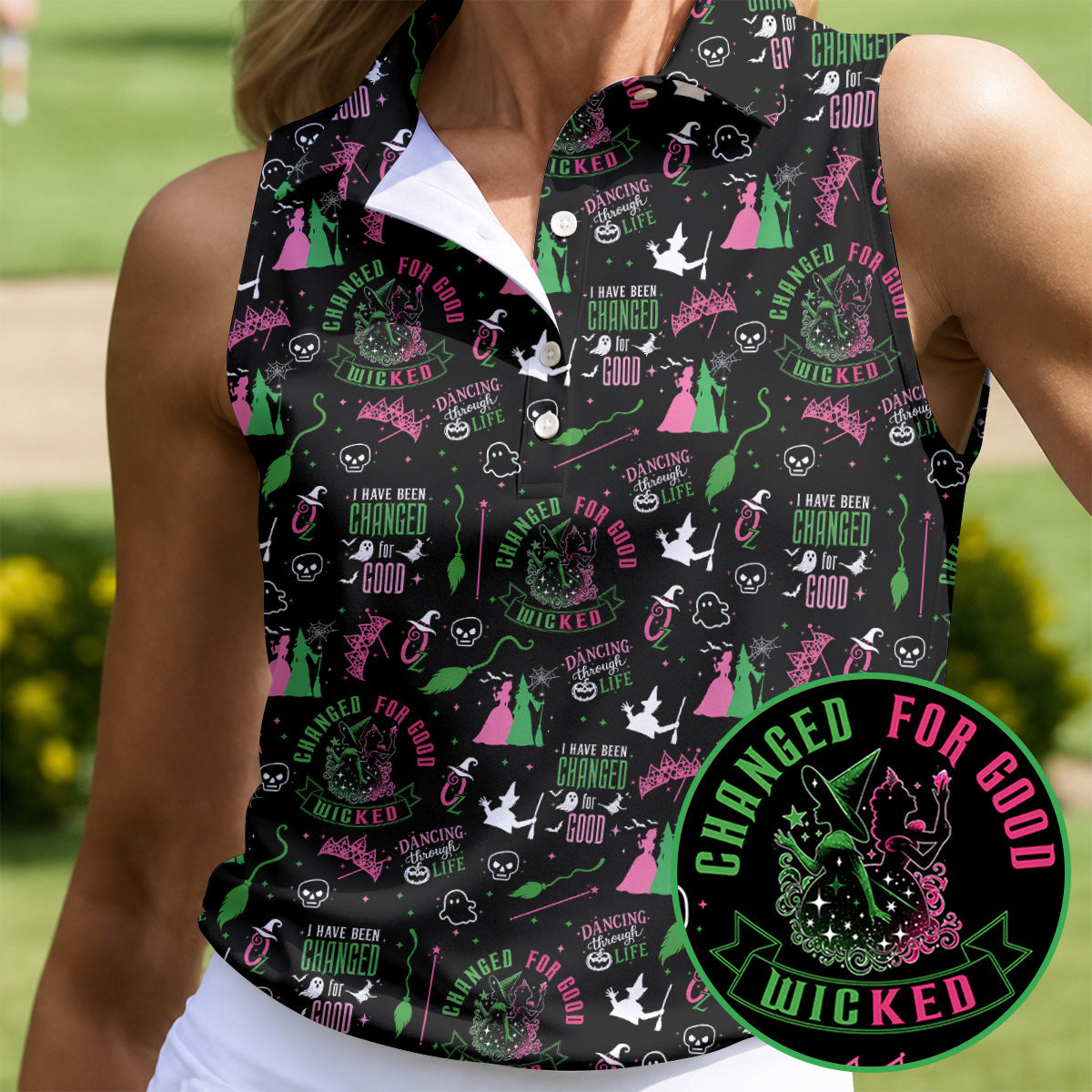 Changed For Good Wicked Witch Halloween Golf Shirt, Horror Character, Golf Shirts For Women