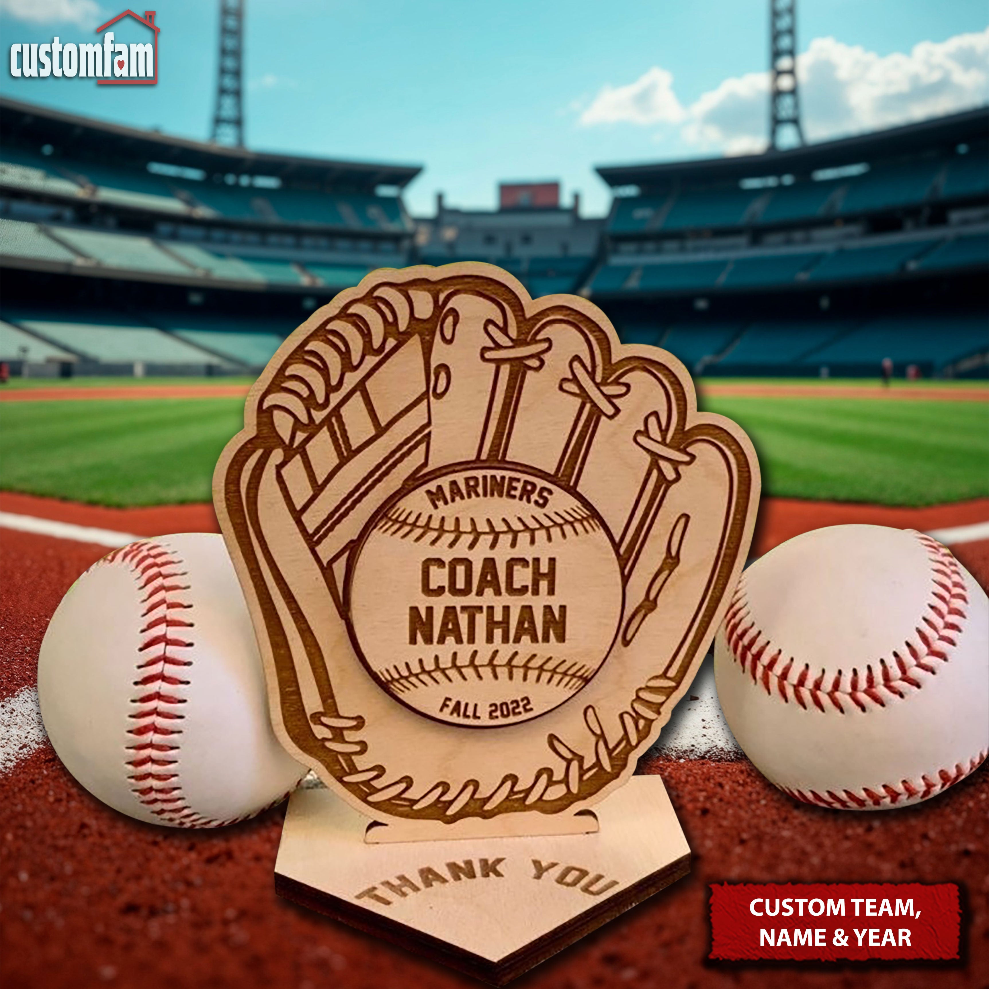 Custom Baseball Coach Wood Sign, Thank You Gift for Coaches, End Of Season Coach Gifts