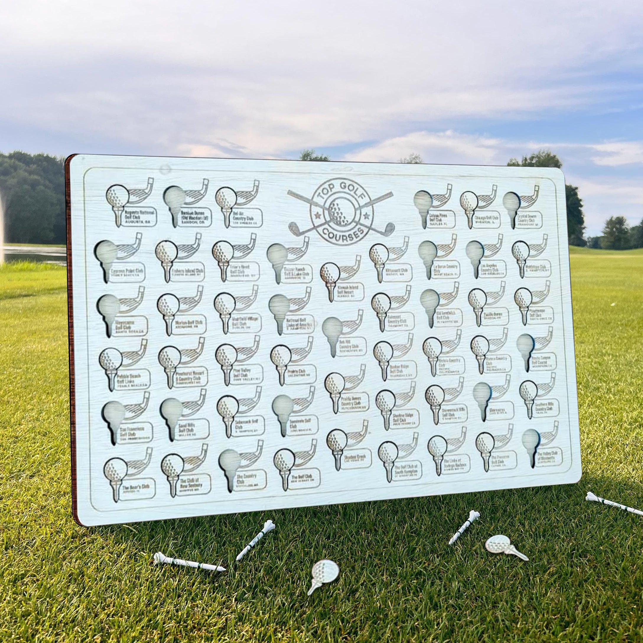 Top Golf Course Tracker Board, Golf Tracker, Golf Bucket List, Gift For Golfers