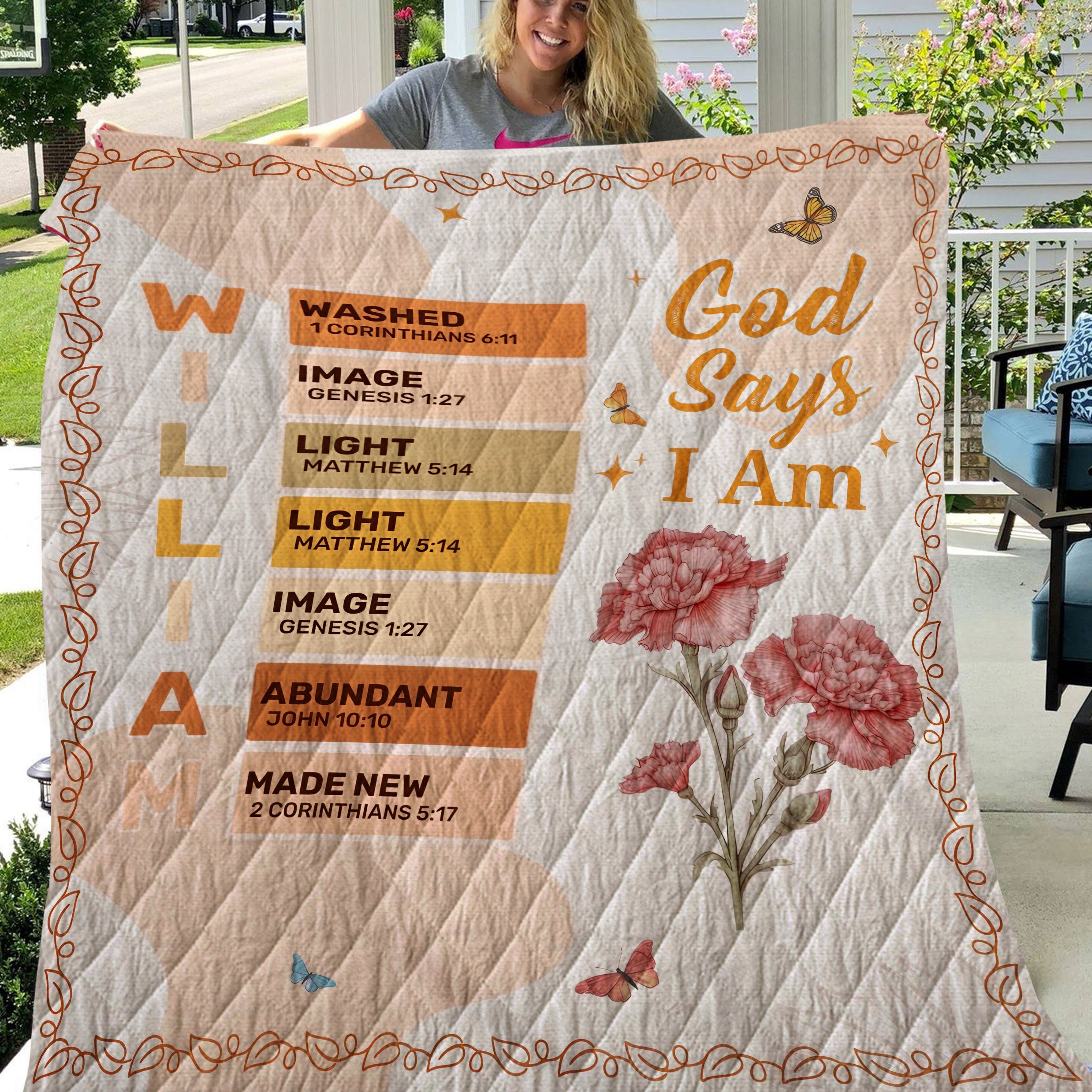 God Says I Am Custom Quilt Blanket, Mother's Day Gift, Gift's For Mom, Christian Gifts For Women