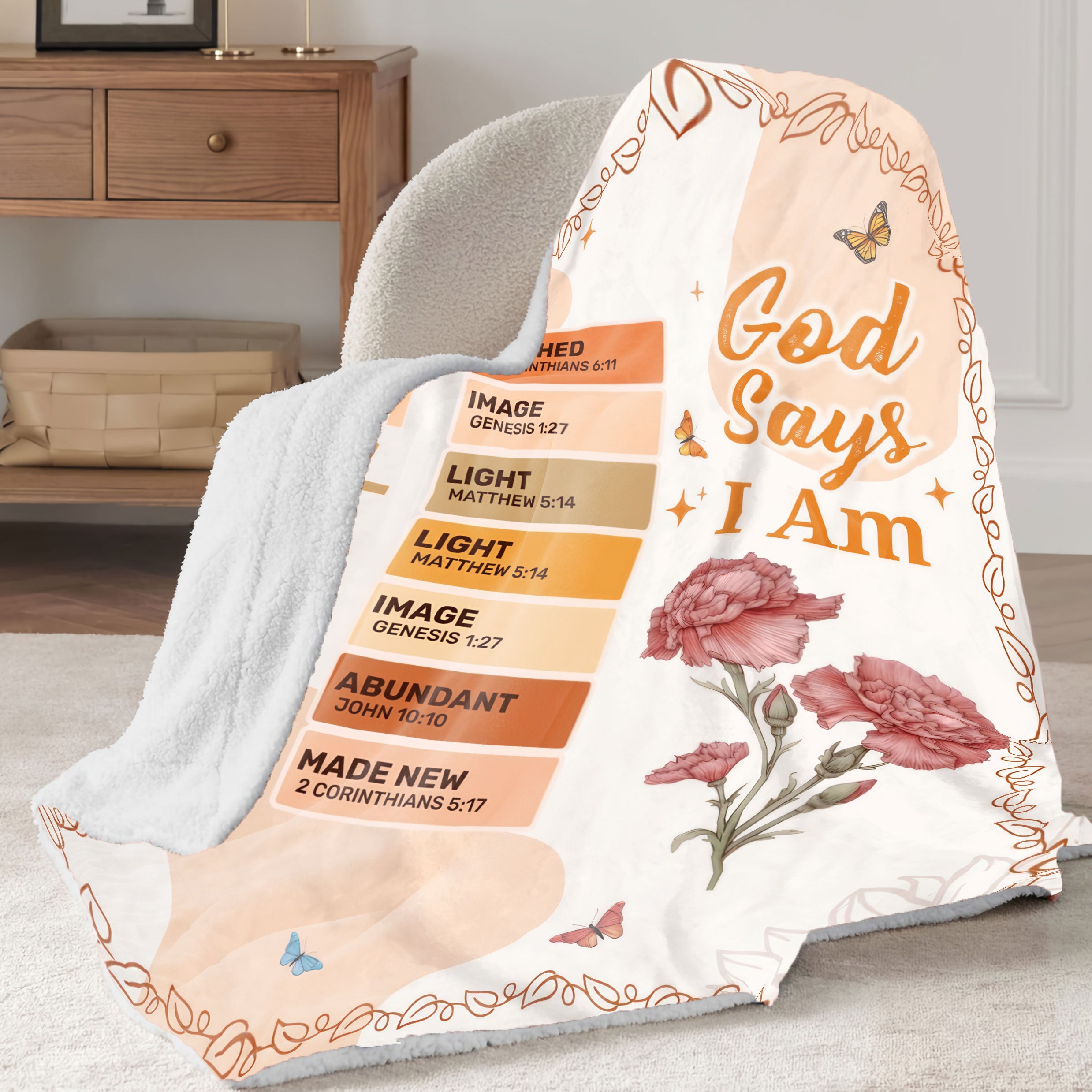 God Says I Am Custom Sherpa Blanket, Mother's Day Gift, Gift's For Mom, Christian Gifts For Women