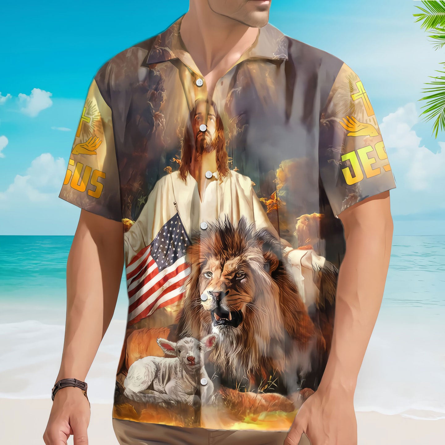 Faith And Freedom Hawaiian Shirt And Shorts Set, Christian Shirts, Christian Gifts For Men