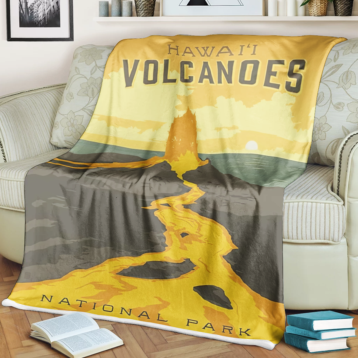 Hawai Volcanoes National Park Fleece Blanket, Gifts For National Park Lovers, Outdoor Blanket