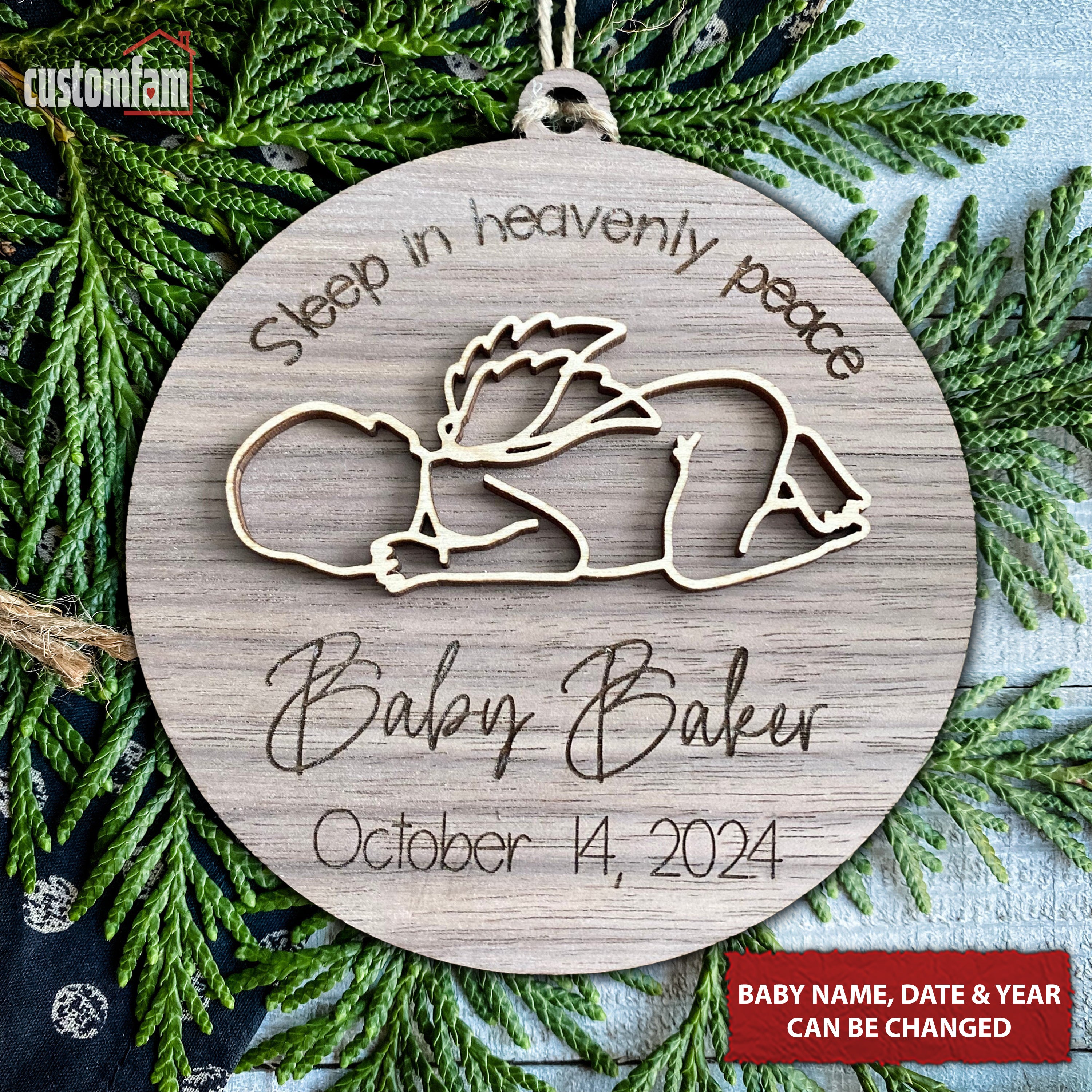 Sleep In Heavenly Peace Memorial Ornament, Miscarriage Keepsake, Infant Loss Gift