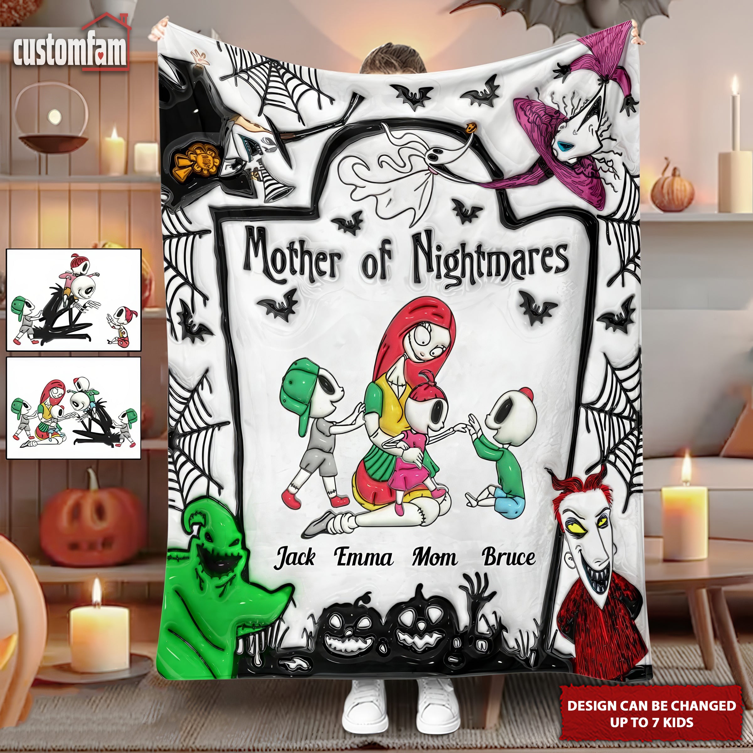 Mother Of Nightmares Custom Fleece Blankets, Mother's Day Gift, Gift For Mom