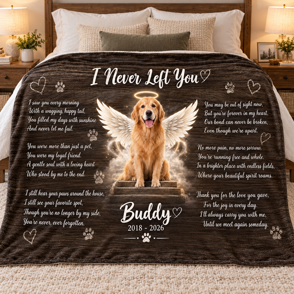 Custom Photo I Never Left You Quilt Blanket, Christmas Home Decor, Christmas Quilt Gift