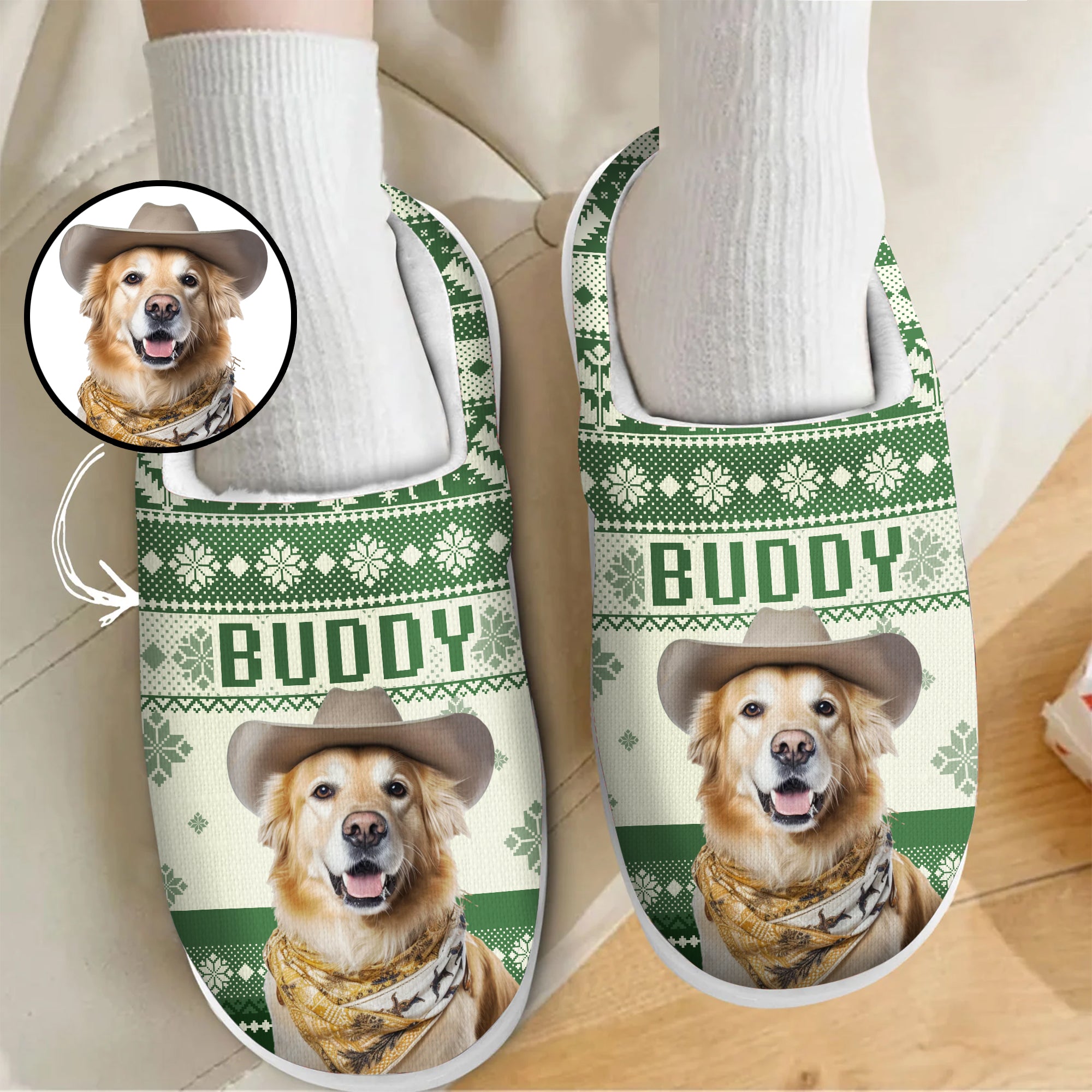 Custom Photo Dog Slippers, Christmas Gifts For Dog Lovers, Gifts