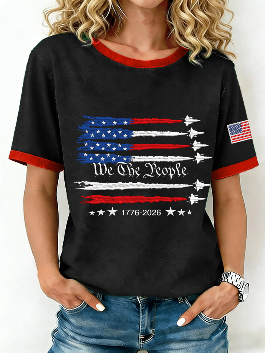 Stars And Stripes 250th Anniversary Polo Women's USA 1776-2026 Print T-Shirt 4th Of July Shirt