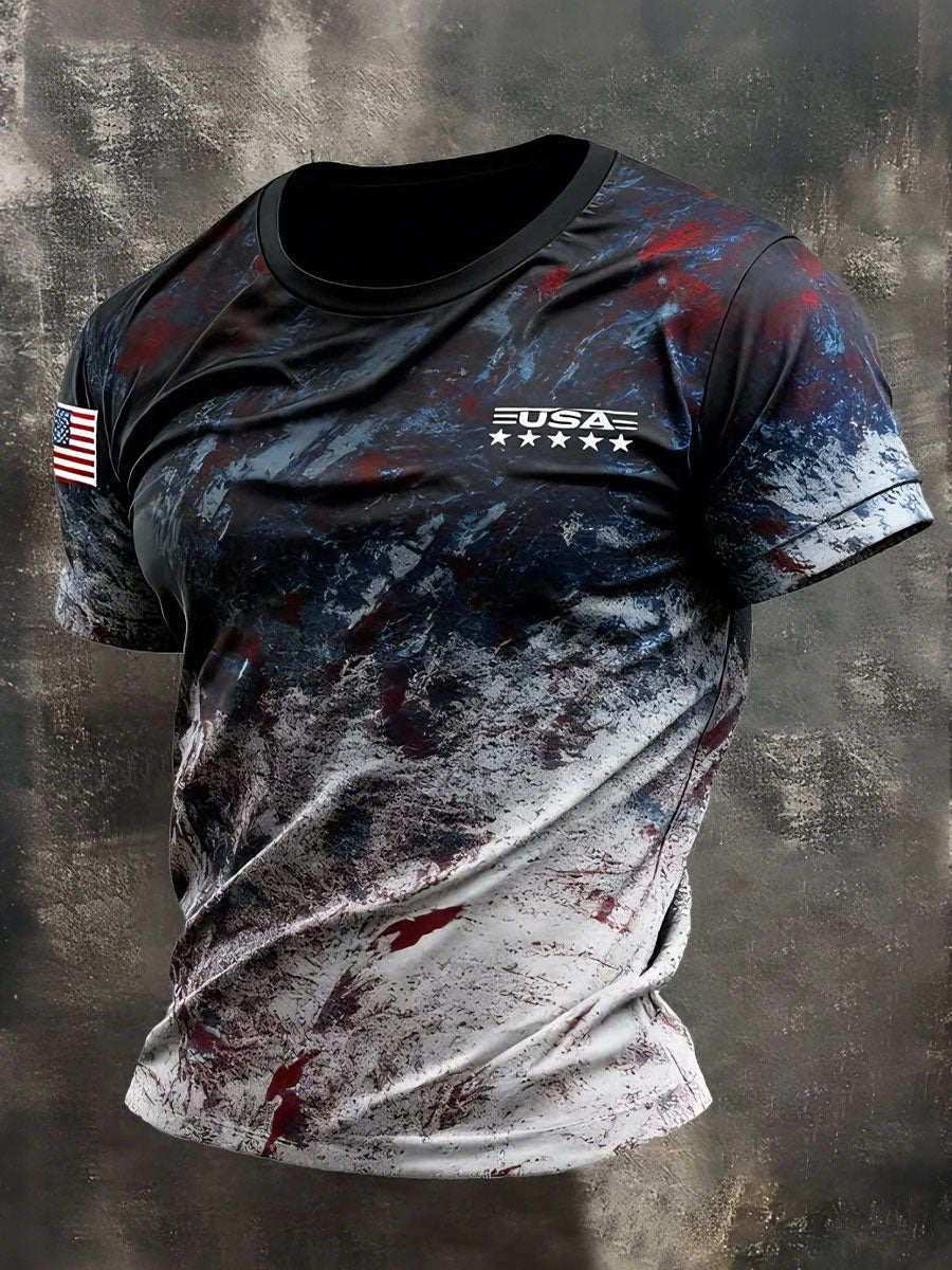 America 250 Patriotic Shirt Men's USA Flag T-Shirts 4th Of July Shirt