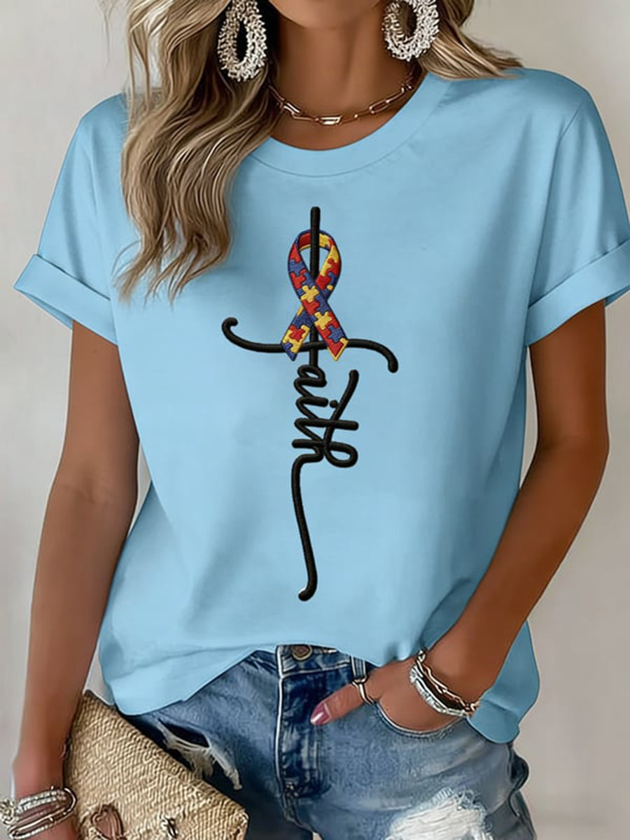 Women's Autism Awareness Print t-shirt, Autism Awareness Shirt, Autistic Gifts For Adults