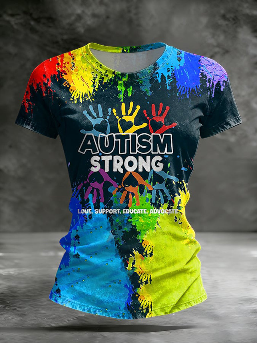 Women's Autism Awareness Print t-shirt, Autism Awareness Shirt, Autistic Gifts For Adults